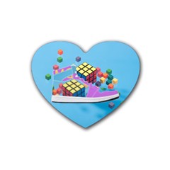 Floating-cubes-on-blue Backgrounderaser 20220422 203144521 Backgrounderaser 20220422 203216276 Rubber Coaster (heart) by marthatravis1968