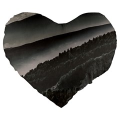 Olympus Mount National Park, Greece Large 19  Premium Flano Heart Shape Cushions by dflcprints