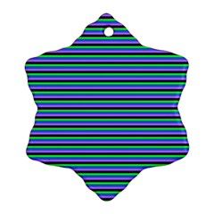 Horizontals (green, Blue And Violet) Snowflake Ornament (two Sides)