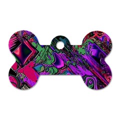 Neon Aquarium Dog Tag Bone (one Side) by MRNStudios