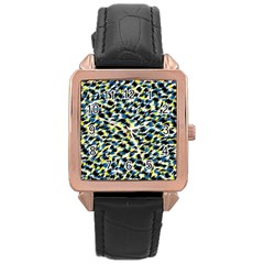 Digital Animal  Print Rose Gold Leather Watch  by Sparkle