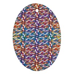 Colorful Flowers Oval Ornament (two Sides) by Sparkle