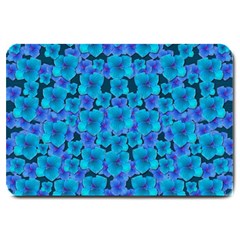 Blue In Bloom On Fauna A Joy For The Soul Decorative Large Doormat  by pepitasart