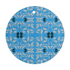 Folk Flowers Print Floral Pattern Ethnic Art Round Ornament (two Sides) by Eskimos