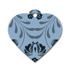 Folk flowers print Floral pattern Ethnic art Dog Tag Heart (Two Sides)