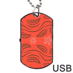 Folk Flowers Print Floral Pattern Ethnic Art Dog Tag Usb Flash (one Side) by Eskimos