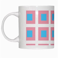 Trans Flag Squared Plaid White Mug by WetdryvacsLair