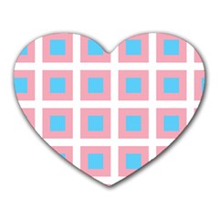 Trans Flag Squared Plaid Heart Mousepads by WetdryvacsLair