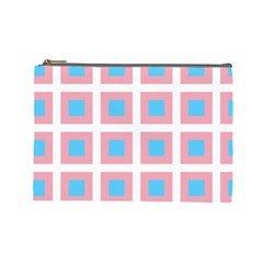 Trans Flag Squared Plaid Cosmetic Bag (large) by WetdryvacsLair