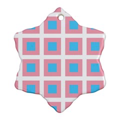 Trans Flag Squared Plaid Snowflake Ornament (two Sides) by WetdryvacsLair