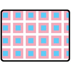 Trans Flag Squared Plaid Double Sided Fleece Blanket (Large) 