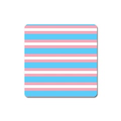 Trans Flag Stripes Square Magnet by WetdryvacsLair