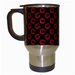 Red Lips Kiss Glitter Travel Mug (White)