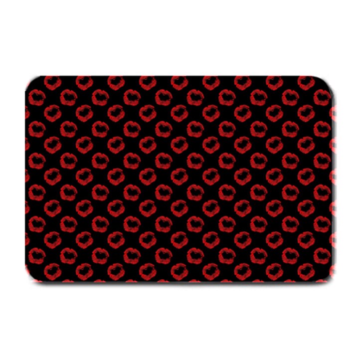 Red Lips Kiss Glitter Plate Mats