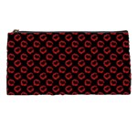 Red Lips Kiss Glitter Pencil Case Front