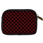 Red Lips Kiss Glitter Digital Camera Leather Case Back