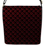 Red Lips Kiss Glitter Flap Closure Messenger Bag (S)