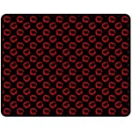 Red Lips Kiss Glitter Double Sided Fleece Blanket (Medium) 