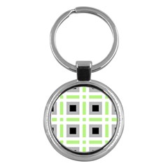 Agender Flag Plaid Key Chain (round)