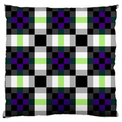 Agender Flag Plaid With Difference Large Cushion Case (one Side) by WetdryvacsLair