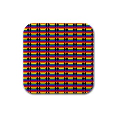 Double Black Diamond Pride Bar Rubber Square Coaster (4 Pack) by WetdryvacsLair