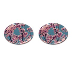 Colorful Floral Leaves Photo Cufflinks (oval) by dflcprintsclothing