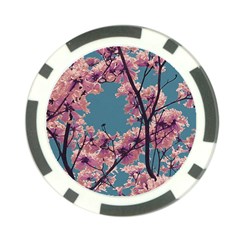 Colorful Floral Leaves Photo Poker Chip Card Guard (10 Pack) by dflcprintsclothing