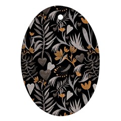   Plants And Hearts In Boho Style No  2 Oval Ornament (two Sides) by HWDesign