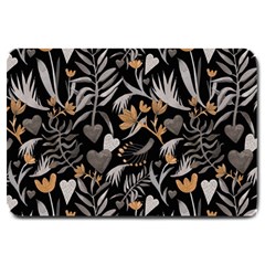   Plants And Hearts In Boho Style No  2 Large Doormat  by HWDesign