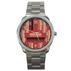 Abstract Pattern Geometric Backgrounds   Sport Metal Watch by Eskimos