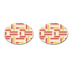 Abstract Pattern Geometric Backgrounds   Cufflinks (oval) by Eskimos