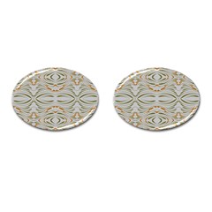 Folk Flowers Print Floral Pattern Ethnic Art Cufflinks (oval) by Eskimos