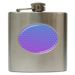 Hex Circle Points Vaporwave One Hip Flask (6 Oz) by WetdryvacsLair