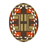 Abstract geometric design    Oval Filigree Ornament (Two Sides) Front