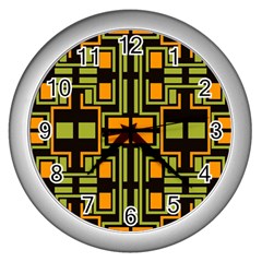 Abstract Geometric Design    Wall Clock (silver) by Eskimos
