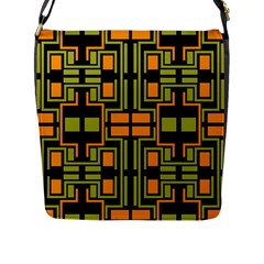 Abstract Geometric Design    Flap Closure Messenger Bag (l) by Eskimos