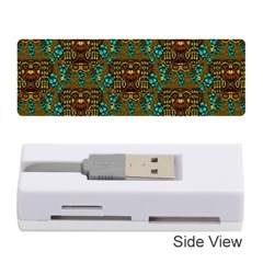 Artworks Pattern Leather Lady In Gold And Flowers Memory Card Reader (stick) by pepitasart