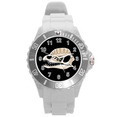 Dilophosaurus Skull Dino Skull Strip Round Plastic Sport Watch (l) by honuhoney