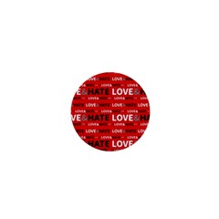 Love And Hate Typographic Design Pattern 1  Mini Magnets by dflcprintsclothing