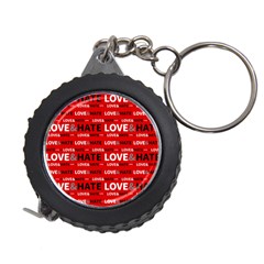 Love And Hate Typographic Design Pattern Measuring Tape by dflcprintsclothing
