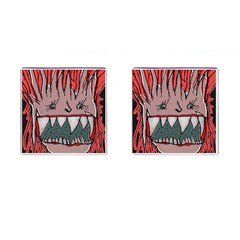 Evil Monster Close Up Portrait Cufflinks (square) by dflcprintsclothing