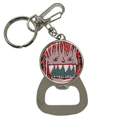 Evil Monster Close Up Portrait Bottle Opener Key Chain by dflcprintsclothing