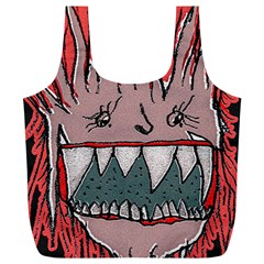 Evil Monster Close Up Portrait Full Print Recycle Bag (xl) by dflcprintsclothing