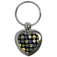Beer Brands Logo Pattern Key Chain (heart) by dflcprintsclothing