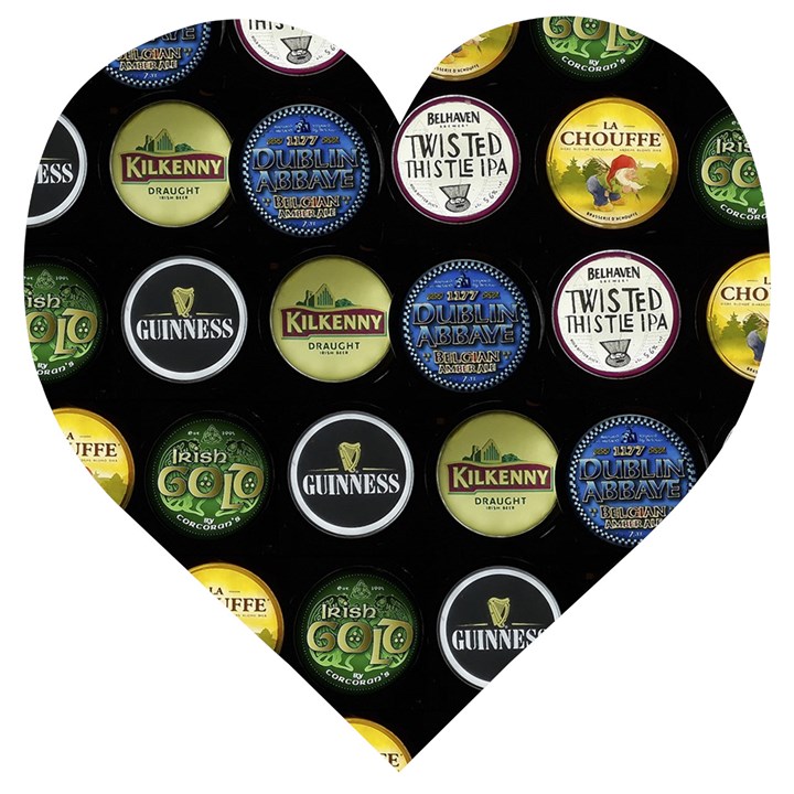 Beer Brands Logo Pattern Wooden Puzzle Heart