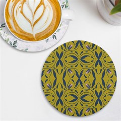 Folk Flowers Print Floral Pattern Ethnic Art Uv Print Round Tile Coaster by Eskimos