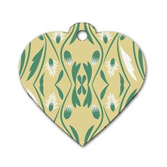 Folk Flowers Print Floral Pattern Ethnic Art Dog Tag Heart (one Side) by Eskimos