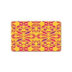 Folk Flowers Print Floral Pattern Ethnic Art Magnet (name Card) by Eskimos