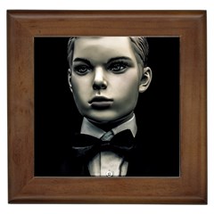 Evil Boy Manikin Portrait Framed Tile by dflcprintsclothing
