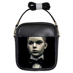 Evil Boy Manikin Portrait Girls Sling Bag by dflcprintsclothing